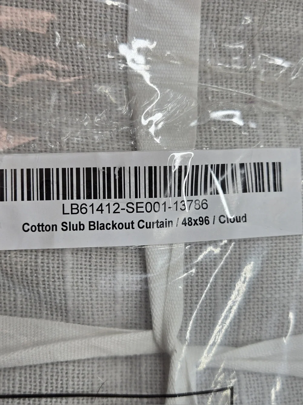 NWT QUINCE Set Of 2 48x96 Cotton Slub Blackout Curtains Cloud 0845
